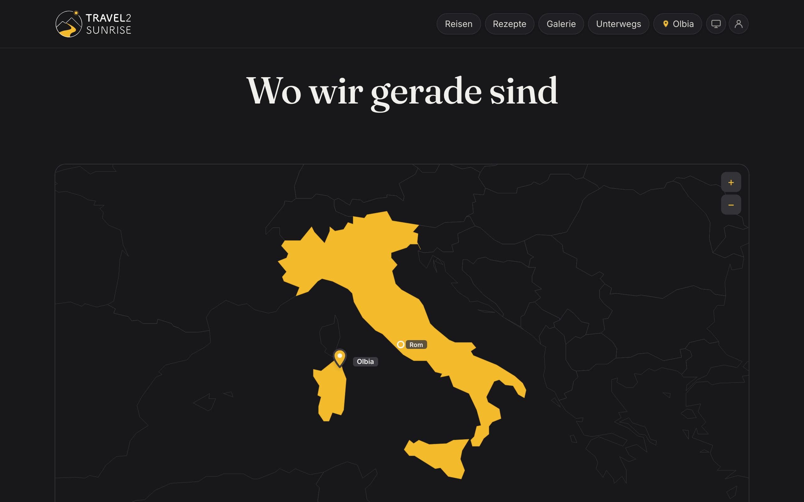 Die Karte mit einer Markierung auf dem aktuellen Halt.