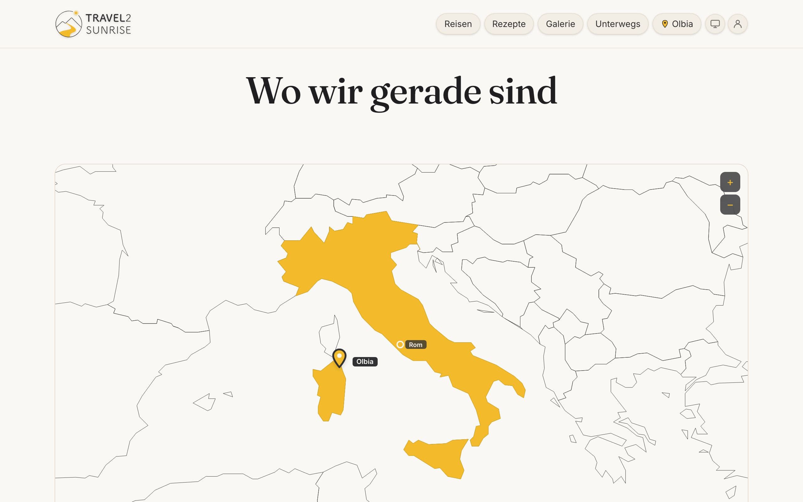 Die Karte mit einer Markierung auf dem aktuellen Halt.