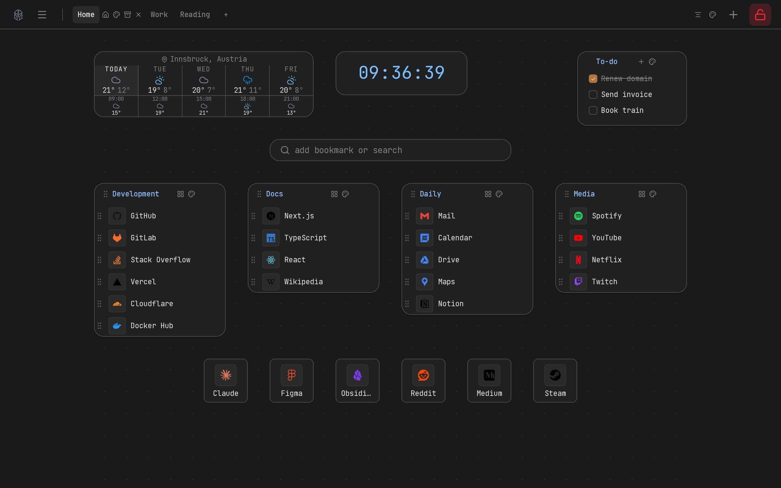 The same board unlocked, the grid showing behind the tiles and the editing controls in the header.